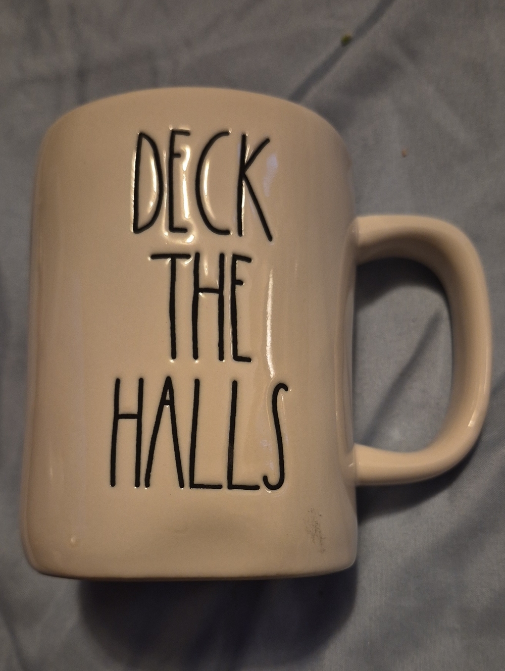 Rae Dunn Cream Ceramic Mug with Black Lettering